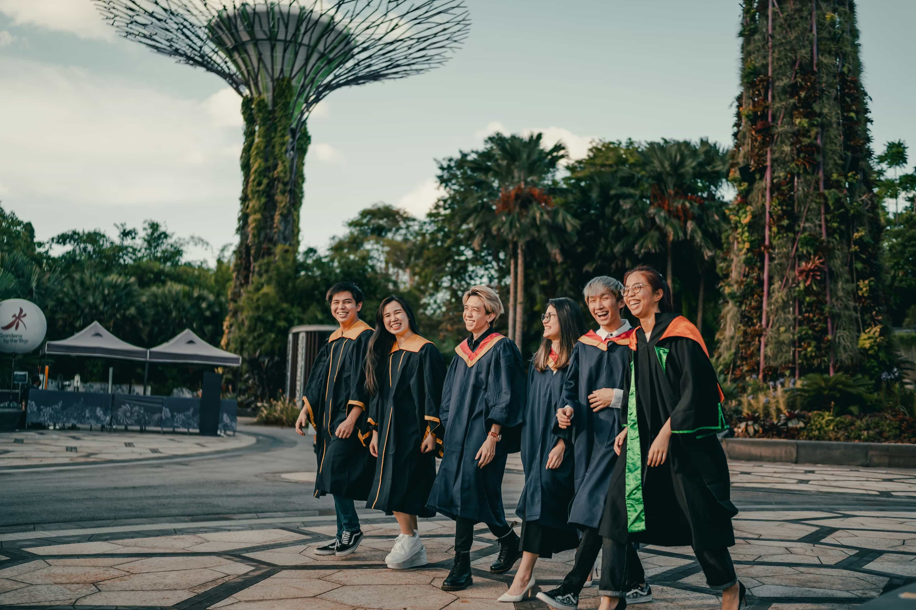 Graduates walking