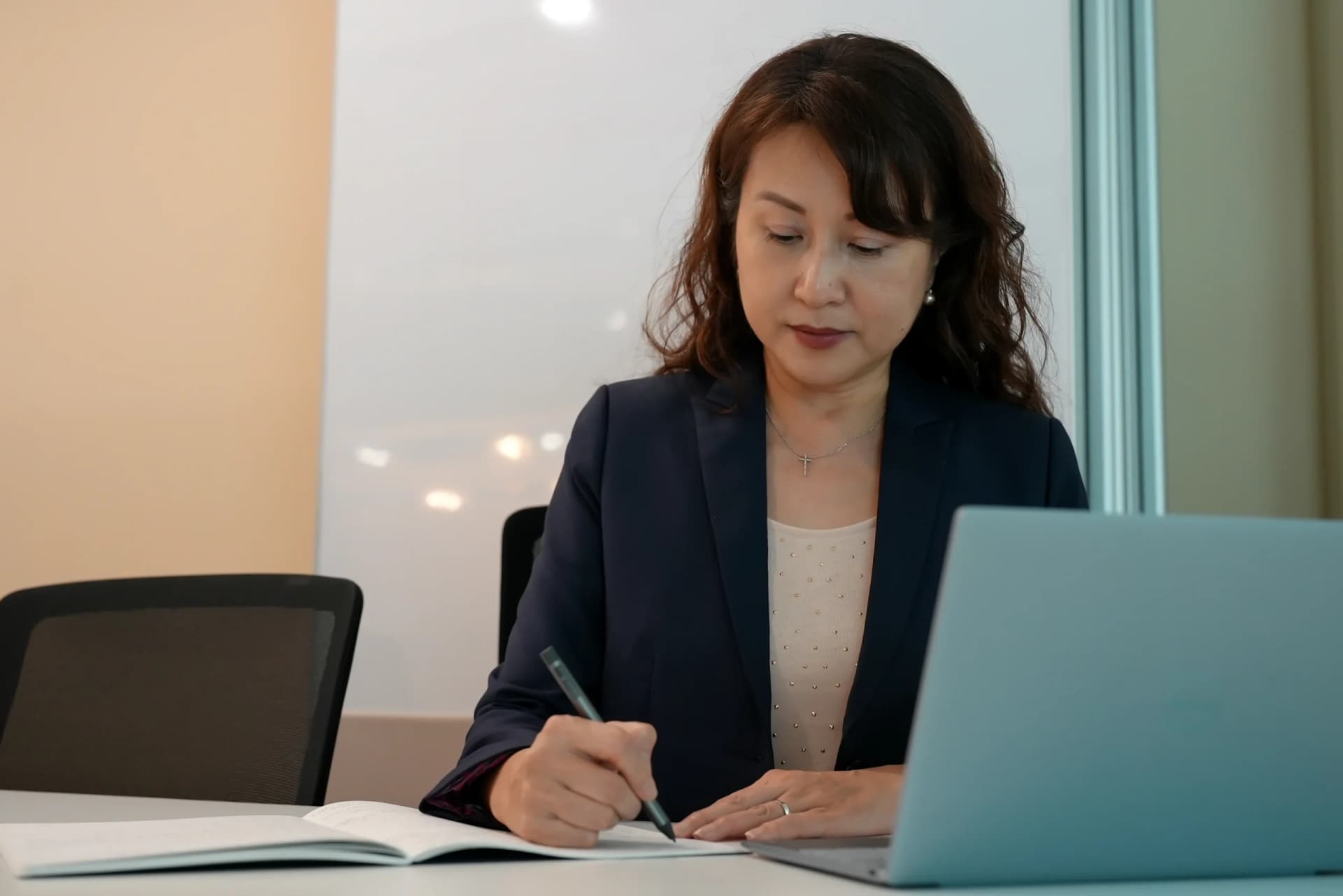 Advisor working at her desk