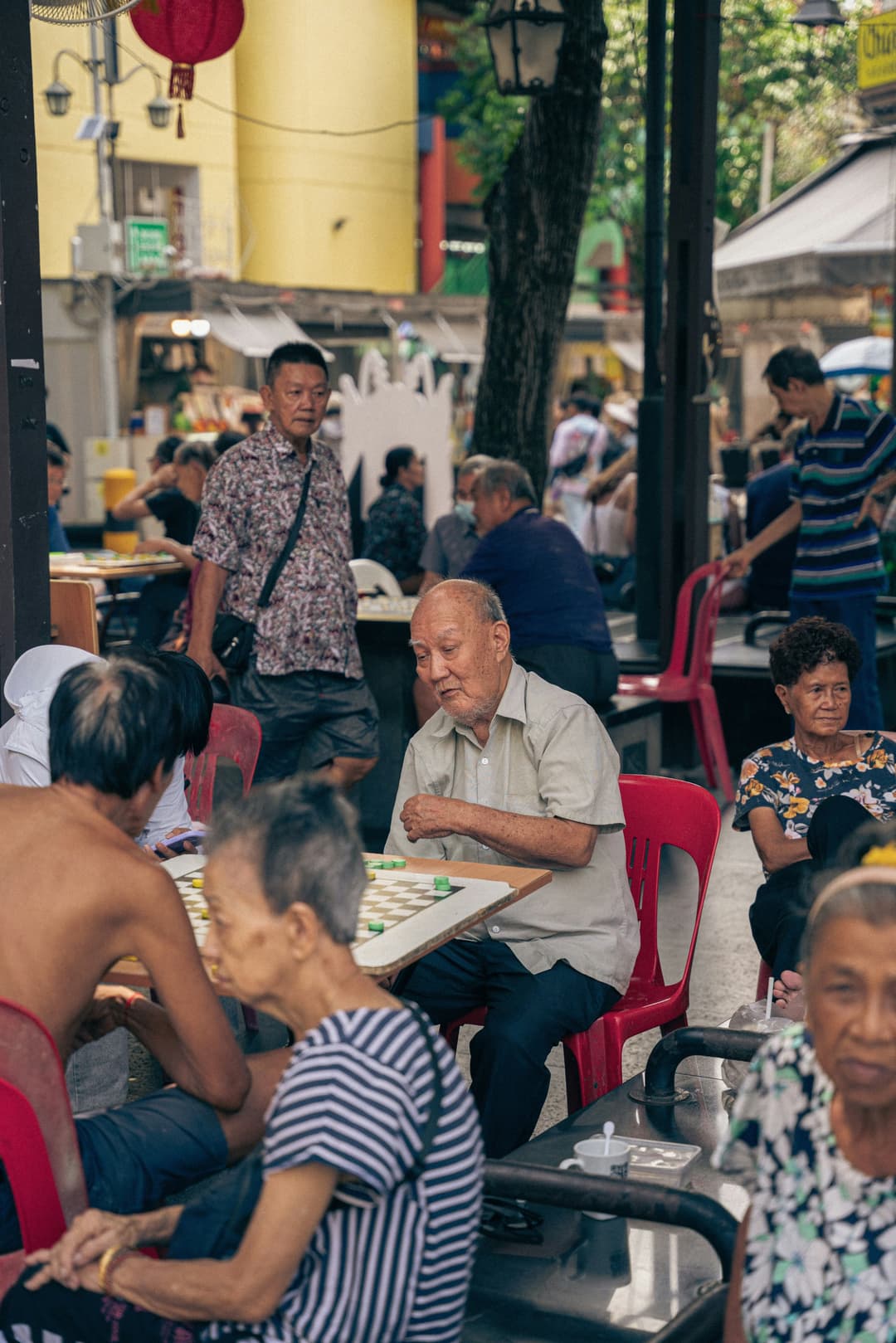 Two old men playing chess